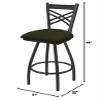 XL 820 Catalina 30" Swivel Bar Stool with Pewter Finish and Canter Pine Seat view 2