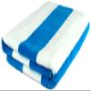Puffy Cotton Premium Luxury Cabana Striped Terry Velour Beach Towel, 100% Cotton, Super Soft and Absorbent (Set of 8 pcs, Aqua) view 1