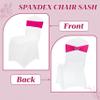 MDS Pack of 75 Spandex Chair Sashes Bow Premium Stretch Chair Cover Band with Buckle Slider Universal fits Elastic Dining Chair Ties for Wedding Party Banquet Events Decoration - Magenta view 4