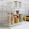 Multipurpose Space Saving 2 Tier Sturdy Kitchen Metal Storage Spice Rack,Bedroom Bathroom White Removable Storage Shelf view 1