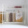 Multipurpose Space Saving 2 Tier Sturdy Kitchen Metal Storage Spice Rack,Bedroom Bathroom White Removable Storage Shelf view 3