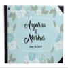 Darling Souvenir Blue Floral & Geometric Printed Wedding Guest Book Hardbound Cover Sign in Book Registry Scrapbook-9 x 12 Inches view 1