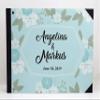 Darling Souvenir Blue Floral & Geometric Printed Wedding Guest Book Hardbound Cover Sign in Book Registry Scrapbook-9 x 12 Inches view 3