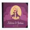 Darling Souvenir Purple Deer Love Silhouette Hardbound Cover Printed Anniversary Wedding Guestbook Scrap Book-9 x 12 Inches view 1