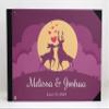 Darling Souvenir Purple Deer Love Silhouette Hardbound Cover Printed Anniversary Wedding Guestbook Scrap Book-9 x 12 Inches view 3