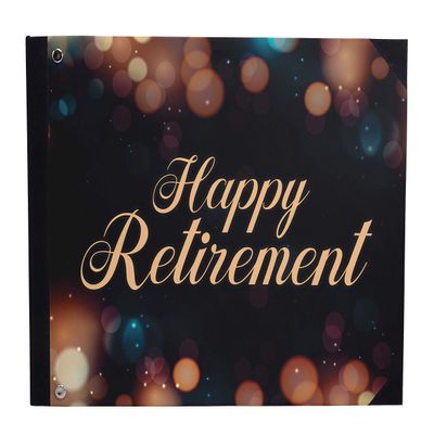 Darling Souvenir Black Blur Light Printed Hardbound Cover Personalized Guestbook for Retirement Party Guest Sign in Keepsake Book Registry-9 x 12 Inches