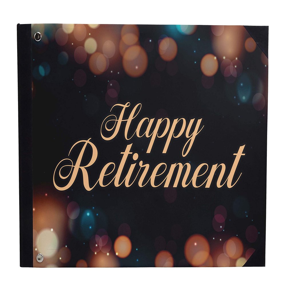 Darling Souvenir Black Blur Light Printed Hardbound Cover Personalized Guestbook for Retirement Party Guest Sign in Keepsake Book Registry-9 x 12 Inches