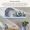 MACKENZIE-CHILDS Small Enamel Canister, Kitchen Storage Container for Flour and Sugar, 1.13 Liters, Blue-and-White Royal Check view 2