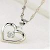 Bansriracha Elegant 925 Sterling Silver Cubic Zirconia CZ Hollow Heart Pendant Necklace Colllar Women Wedding Anniversary Jewelry view 2