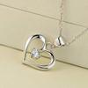 Bansriracha Elegant 925 Sterling Silver Cubic Zirconia CZ Hollow Heart Pendant Necklace Colllar Women Wedding Anniversary Jewelry view 4