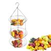 3 Tier Wire Hanging Fruit Basket,Stainless Steel Vegetable Storage Organizer Basket, Fruit Tray Drainer, Fruit Bowl Storage Rack Holder, Fruit Garlic Ginger Storage Shelf for Home Kitchen Supplies view 4