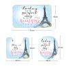 Amagical Perfect Day Paris Eiffel Tower Polka Dot Blue Background 16 Piece Bathroom Mat Set Shower Curtain Set Bathroom Mat Contour Mat Toilet Cover Fabric Waterproof Shower Curtain with 12 Hooks view 4