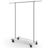 Simple Trending Standard Rod Clothing Garment Rack, Rolling Clothes Organizer on Wheels for Hanging Clothes, Chrome view 1