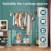 Simple Trending Standard Rod Clothing Garment Rack, Rolling Clothes Organizer on Wheels for Hanging Clothes, Chrome view 2