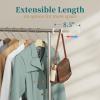 Simple Trending Standard Rod Clothing Garment Rack, Rolling Clothes Organizer on Wheels for Hanging Clothes, Chrome view 3