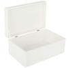 Creative Deco Large White Wooden Box Storage with Hinged Lid | 11.8x7.87x5.51in (+-0.5) | Keepsake Gift Box for Tool Dog Toy Kitchen Storage | ROUGH UNSANDED Wood Chest Trunk view 1