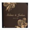 Darling Souvenir Brown Floral Wedding Guestbook Hardbound Cover Printed Anniversary Wedding Guest Registry-9 x 12 Inches view 1