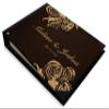 Darling Souvenir Brown Floral Wedding Guestbook Hardbound Cover Printed Anniversary Wedding Guest Registry-9 x 12 Inches view 2