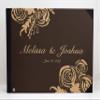 Darling Souvenir Brown Floral Wedding Guestbook Hardbound Cover Printed Anniversary Wedding Guest Registry-9 x 12 Inches view 3