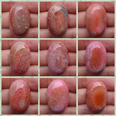 Calvas 30x25x9mm Dragon Veins Agates Oval CAB Cabochon 9pcs/lot
