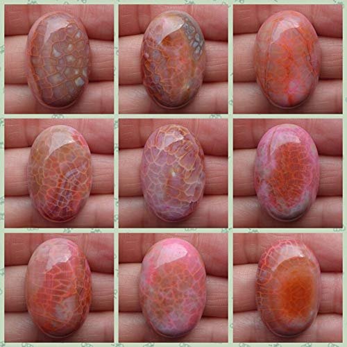 Calvas 30x25x9mm Dragon Veins Agates Oval CAB Cabochon 9pcs/lot