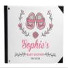 Darling Souvenir White Baby Shoes & Half Wreath Printed Hardbound Cover PersonalizedGuestbookFor Baby ShowerGuestSign InBookRegistry-9 x 12 Inches view 1