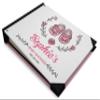 Darling Souvenir White Baby Shoes & Half Wreath Printed Hardbound Cover PersonalizedGuestbookFor Baby ShowerGuestSign InBookRegistry-9 x 12 Inches view 2