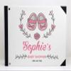 Darling Souvenir White Baby Shoes & Half Wreath Printed Hardbound Cover PersonalizedGuestbookFor Baby ShowerGuestSign InBookRegistry-9 x 12 Inches view 3