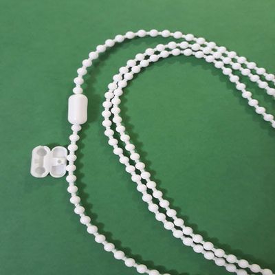 Asia Buy 10-30ft Blind Plastic #10 Beaded Pull Control Ball Chain w/Connectors (White, 10ft)
