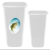 2 Piece Set - 5.5 White Plastic Wastebasket Trash Can Featuring Your Choice of an Animal Themed Vinyl Decal - Free 3 Gallon Wastebasket and Free Trash Bags Included (Bass) view 1