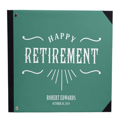 Darling Souvenir Green Text Retirement PartyGuestbookHardbound Cover Personalized Printed Keepsake MemoryGuestRegistry-9 x 12 Inches