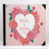 Darling Souvenir Pink Heart & Floral Hardbound Cover Printed Anniversary Wedding Guestbook Scrap Book-9 x 12 Inches view 3