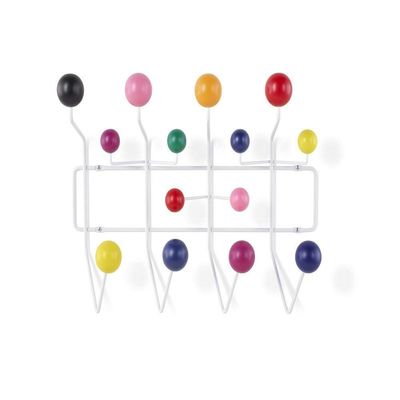 Classic Mid Century Hang it All Coat Rack, Modern Wall Mounted Hooks with Painted Solid Wooden Balls(Multi Colors Available) (Multicolor)