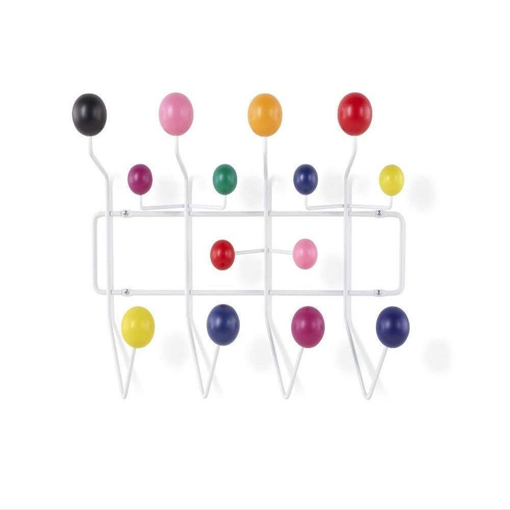 Classic Mid Century Hang it All Coat Rack, Modern Wall Mounted Hooks with Painted Solid Wooden Balls(Multi Colors Available) (Multicolor)
