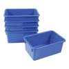 Kaplan Early Learning Vibrant Colored Storage Bin - Set of 5 - 5.25" x 12.25" x 8" - Blue view 1