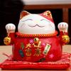 4.5'' Porcelain Lucky Cat Maneki Neko Feng Shui Cats Gifts B2 view 1