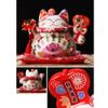 10" Porcelain Lucky Cat Maneki Neko Feng Shui-A4 view 2