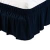 Amuze Bedding Wrap Around Bed Skirt, Elastic Soft Ruffled Bed Skirt Easy On and Easy Off 100% Egyptian Cotton 15 Inch Drop (Queen,Navy Blue) view 1