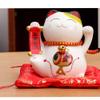 4" Porcelain Lucky Cat Maneki Neko Feng Shui-E view 1