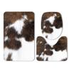 3-Pack Bath Mat Set,Cowhide Memory Foam Soft Shower Bath Rugs-Contour Mat and Lid Cover,Non-Slip Velvet Bathrug,Shower Toilet Bathmats Carpet view 1
