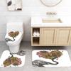 Amagical Colorful Elephant Flowers Decor 16 Piece Bathroom Mat Set Shower Curtain Set Bathroom Mat Contour Mat Toilet Cover Shower Curtain with 12 Hooks view 3