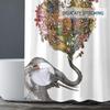 Amagical Colorful Elephant Flowers Decor 16 Piece Bathroom Mat Set Shower Curtain Set Bathroom Mat Contour Mat Toilet Cover Shower Curtain with 12 Hooks view 4