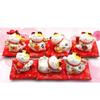 4" Porcelain Lucky Cat Maneki Neko Feng Shui-G view 2