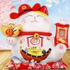 10" Porcelain Lucky Cat Maneki Neko Feng Shui-A1 view 1
