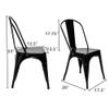 YYAO Metal Dining Chair Restaurant Cafe Kitchen Chairs Set of 4 Indoor/Outdoor Stackable Chairs with Back (Black) view 3