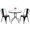 YYAO Metal Dining Chair Restaurant Cafe Kitchen Chairs Set of 4 Indoor/Outdoor Stackable Chairs with Back (Black) view 4