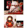 10" Porcelain Lucky Cat Maneki Neko Feng Shui-A5 view 2