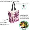 ZzWwR Chic Extra Large Shoulder Grocery Tote Bag, Stylish Tropical Coconut Palm Trees Print Canvas Reusable Handle Bags for Men Women Gym Weekender Picnic Beach Travel Home Storage Market Shopping view 3