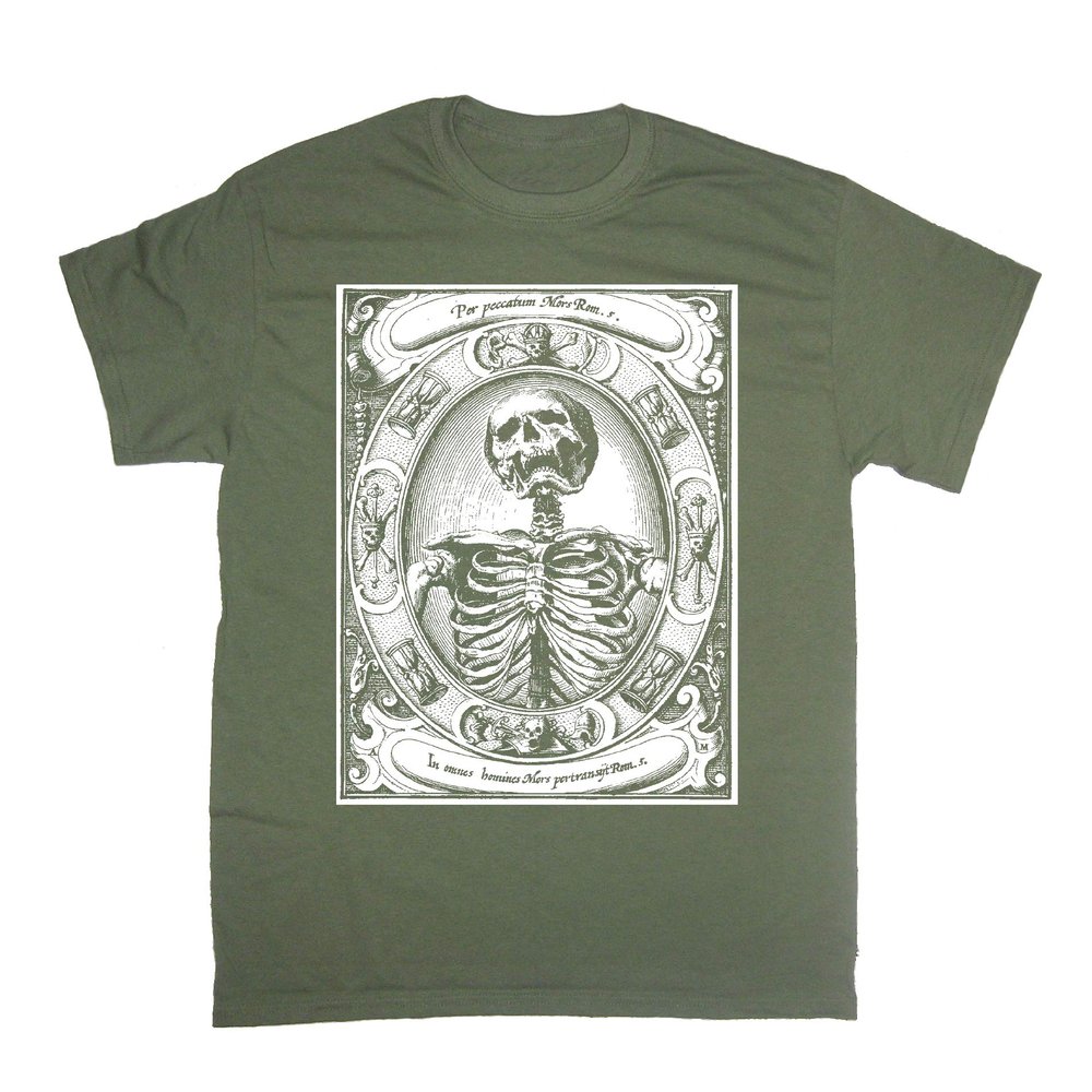 Chat Noir Memento Mori Shirt - Occult Skeleton Skull Gothic Death Pentagram Witchcraft (Medium)