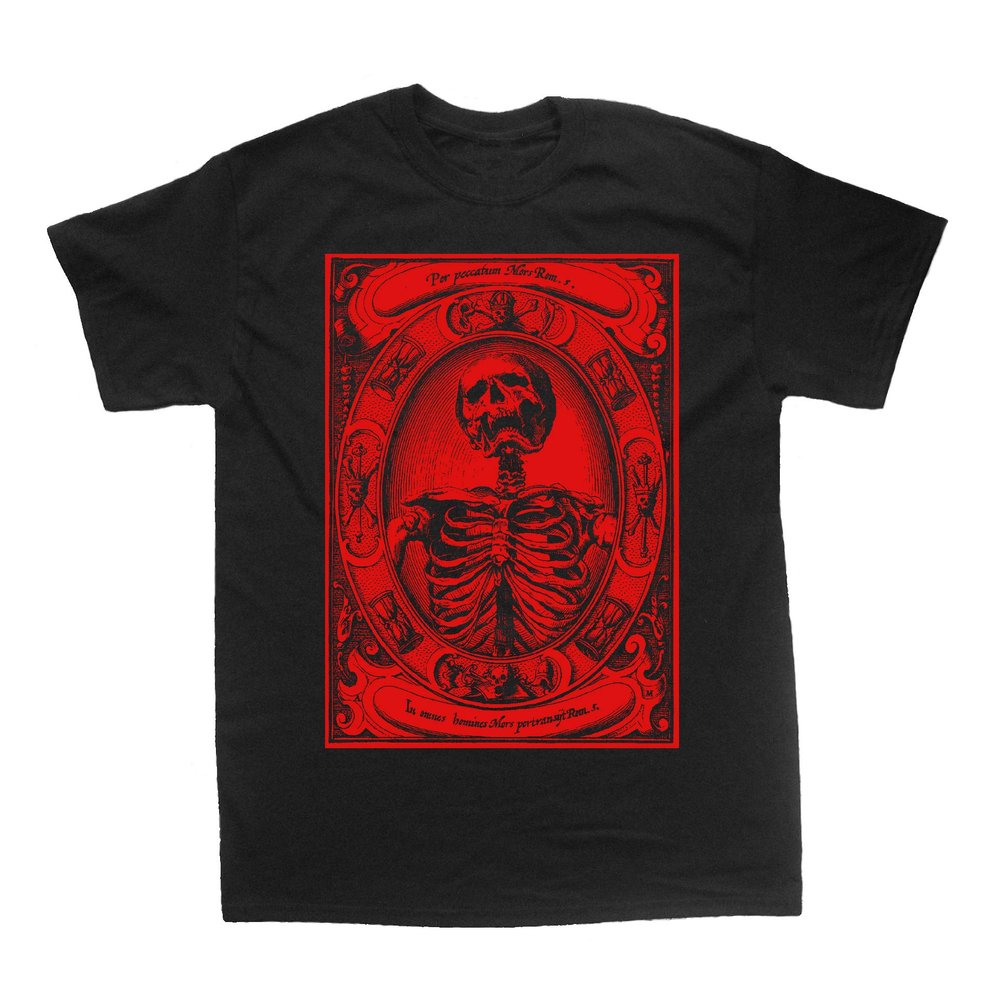 Chat Noir Memento Mori Shirt - Occult Skeleton Skull Gothic Death Pentagram Witchcraft (X-Large)